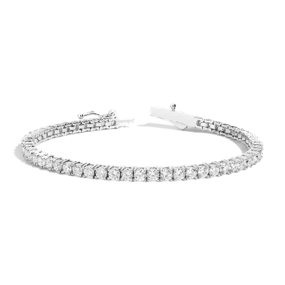 Aurate New York Lab Grown 6ct White Sapphire Tennis Bracelet In White
