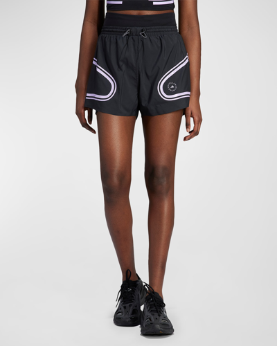 Shop Adidas By Stella Mccartney Truepace Running Shorts In Black/purglo