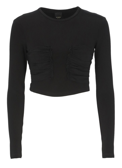 Shop Pinko Trinity Cropped Top In Black