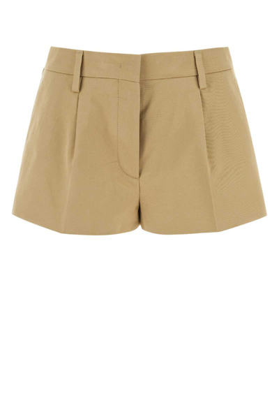Shop Miu Miu Shorts In Beige O Tan