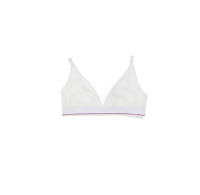Shop Alexander Wang Ribbed Jersey Triangle Bra In White
