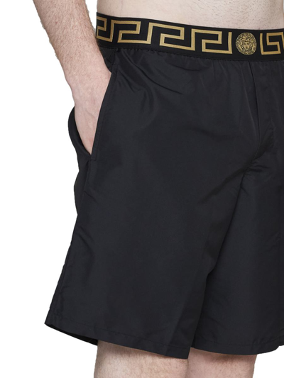 Shop Versace Underwear Sea Clothing In Nero Greca Oro