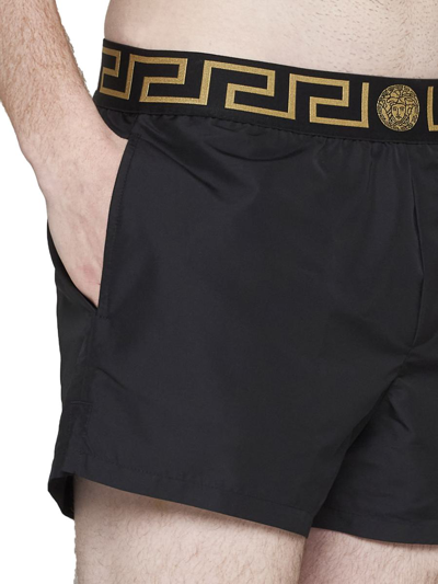 Shop Versace Underwear Sea Clothing In Nero Greca Oro