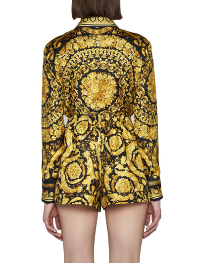 Shop Versace Underwear Shorts In Black+gold