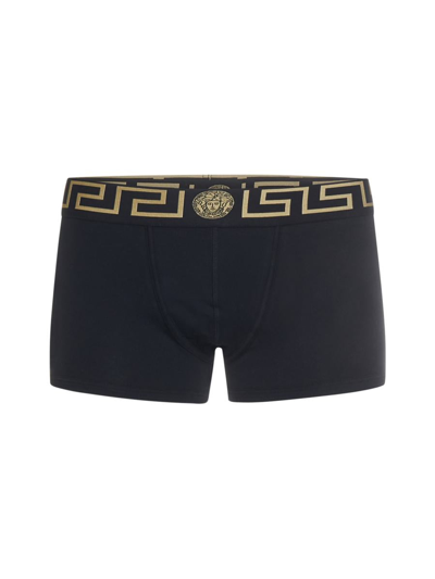 Shop Versace Underwear Underwear In Nero Greca Oro