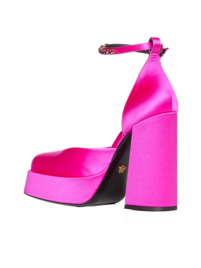 Shop Versace With Heel In Deep Fuxia- Gold