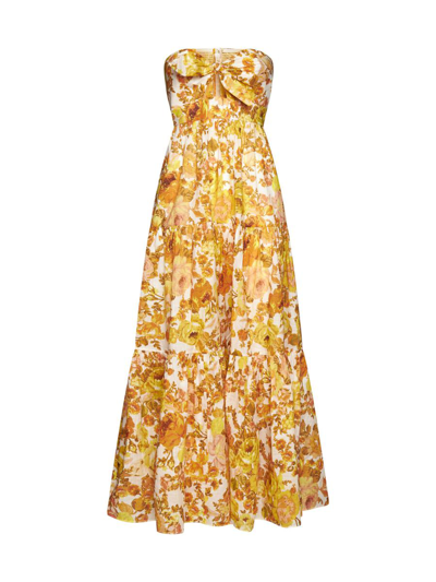Shop Zimmermann Dresses In Yellow/orange Floral
