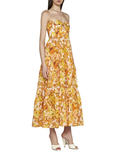 Shop Zimmermann Dresses In Yellow/orange Floral