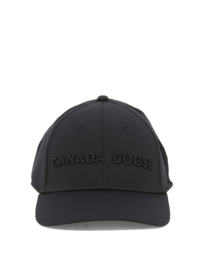 Shop Canada Goose Logo Embroidered Baseball Cap In Black