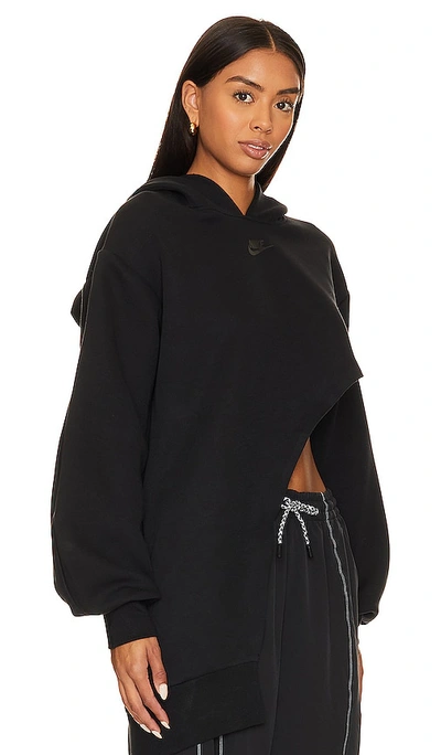 Shop Nike Oversized Asymmetrical Hoodie In Black