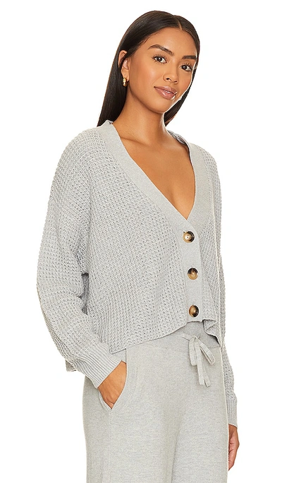 Shop Eberjey Recycled Sweater Cropped Cardigan In Heather Grey