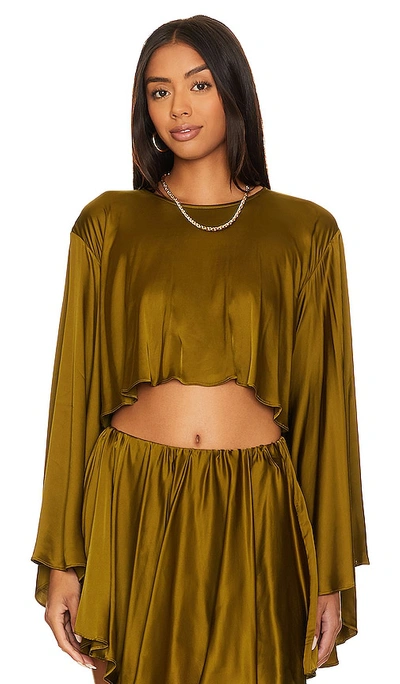 Shop Nbd Seema Top In Olive Green