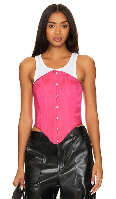 Shop Nbd Claudia Corset Top In Party Pink