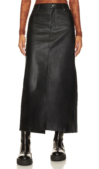 Shop Free People X We The Free City Slicker Faux Leather Maxi Skirt In Black