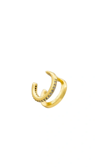 Shop Shashi Jade Pave Ear Cuff In Gold