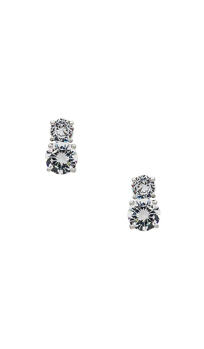 Shop Shashi Double Solitaire Stud In Silver