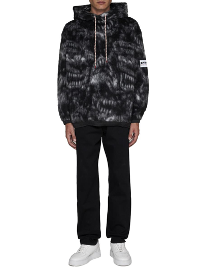 Aries Logo-patch Drawstring Hoodie In Black