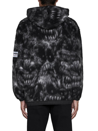 Aries Logo-patch Drawstring Hoodie In Black