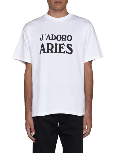 Shop Aries T-shirts And Polos In White