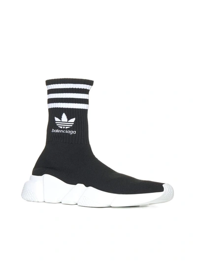 Shop Balenciaga Sneakers In Black/white/wht Logo