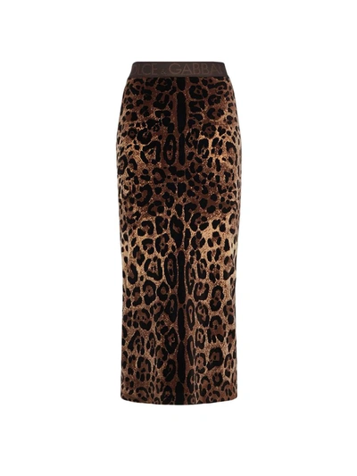 Shop Dolce & Gabbana Skirt In Natural Print