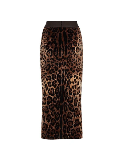 Shop Dolce & Gabbana Skirt In Natural Print