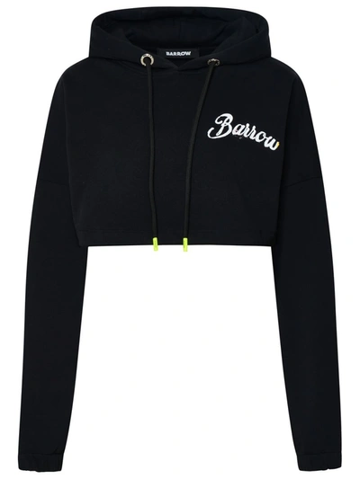 Shop Barrow Black Cotton Sweatshirt