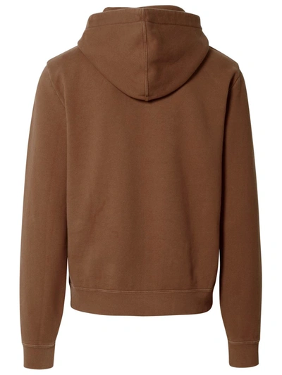 Shop Saint Laurent Beige Cotton Sweatshirt