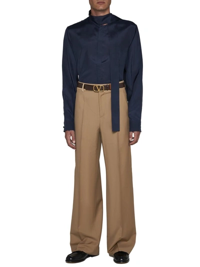 Shop Valentino Trousers In Camel