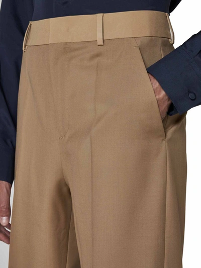 Shop Valentino Trousers In Camel
