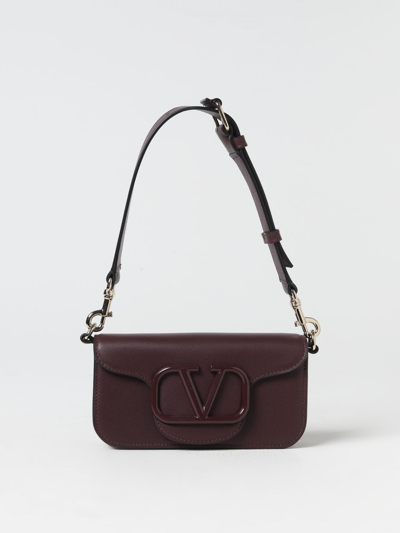 Shop Valentino Locò Bag In Smooth Leather In Burgundy