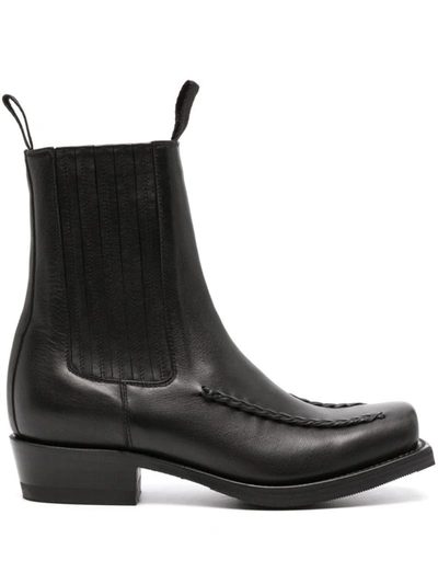 Hereu Agulla Square Toe Chelsea Boots In Black