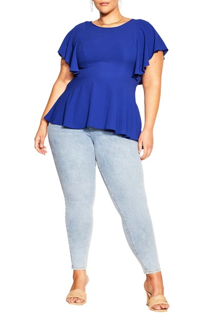 Shop City Chic Romantic Mood Top In Royal Blue