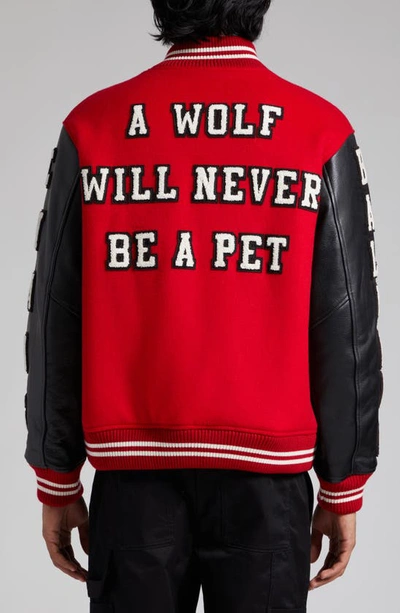 Undercover Patch-detail Buttoned Bomber Jacket In Red
