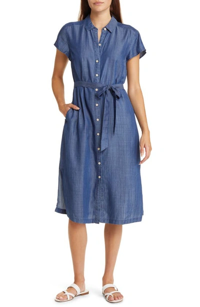 Tommy Bahama Mission Beach Indigo Midi Shirtdress In Mid Sun Wa