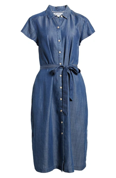 Tommy Bahama Mission Beach Indigo Midi Shirtdress In Mid Sun Wa