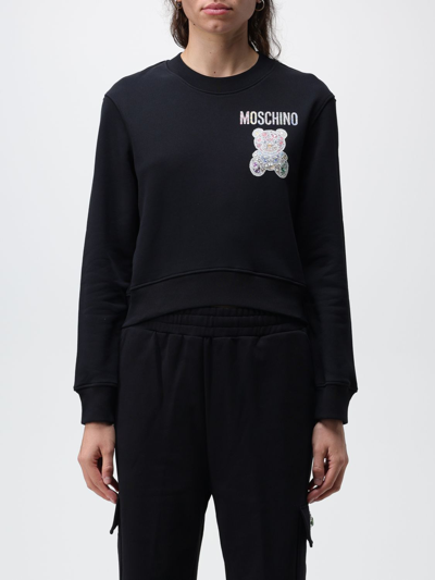 Shop Moschino Couture Jersey Sweatshirt With Logo In Black