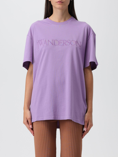 Shop Jw Anderson T-shirt  Woman Color Violet
