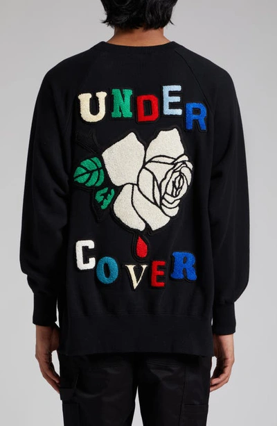 Shop Undercover Rose Logo Patch Crewneck Sweater In Black