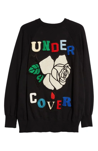 Shop Undercover Rose Logo Patch Crewneck Sweater In Black