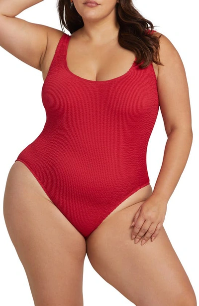 Shop Artesands Kahlo Arte Eco Crinkle A–g Cup One-piece Swimsuit In Crimson Red