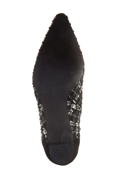 Shop Koko + Palenki Tweed Pointed Toe Bootie In Black Tweed