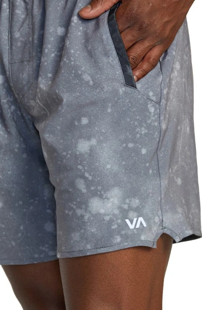Shop Rvca Yogger Stretch Athletic Shorts In Smoke Bleach