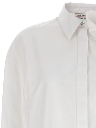 Shop Alexander Mcqueen Draped Detail Shirt In White