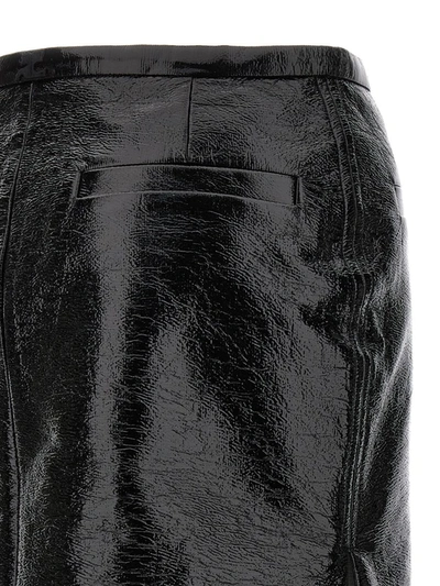 Shop Courrèges 'double Slit Vinyl' Skirt In Black