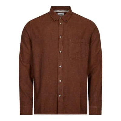 Shop Norse Projects Anton Flannel Shirt In Brown