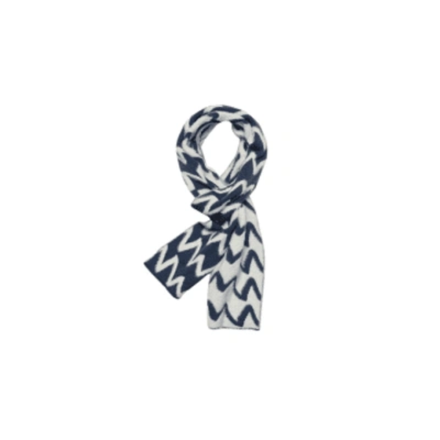 Shop Far Afield Scarf In Zig Insignia Blue/white From