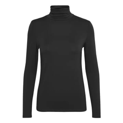Shop Soaked In Luxury Long Sleeves Black Slhanadi Rollneck T Shirt