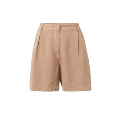 Shop Yaya Sirocco Pink High Waist Bermuda Shorts With Side Pockets