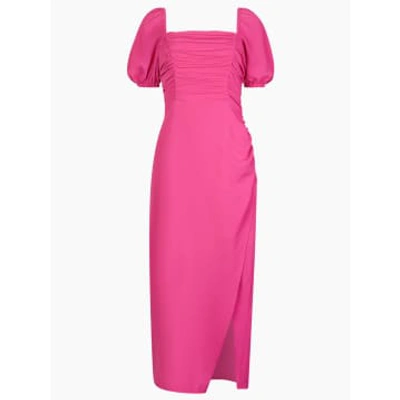 Shop French Connection Wild Rosa Afina Verona Ruched Midi Dress In Pink
